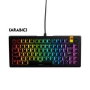 Glorious GMMK3 75% Wired Mechanical Keyboard DoubleShot Keycaps Glorious Fox lubed Linear Switches (Arabic) - Black