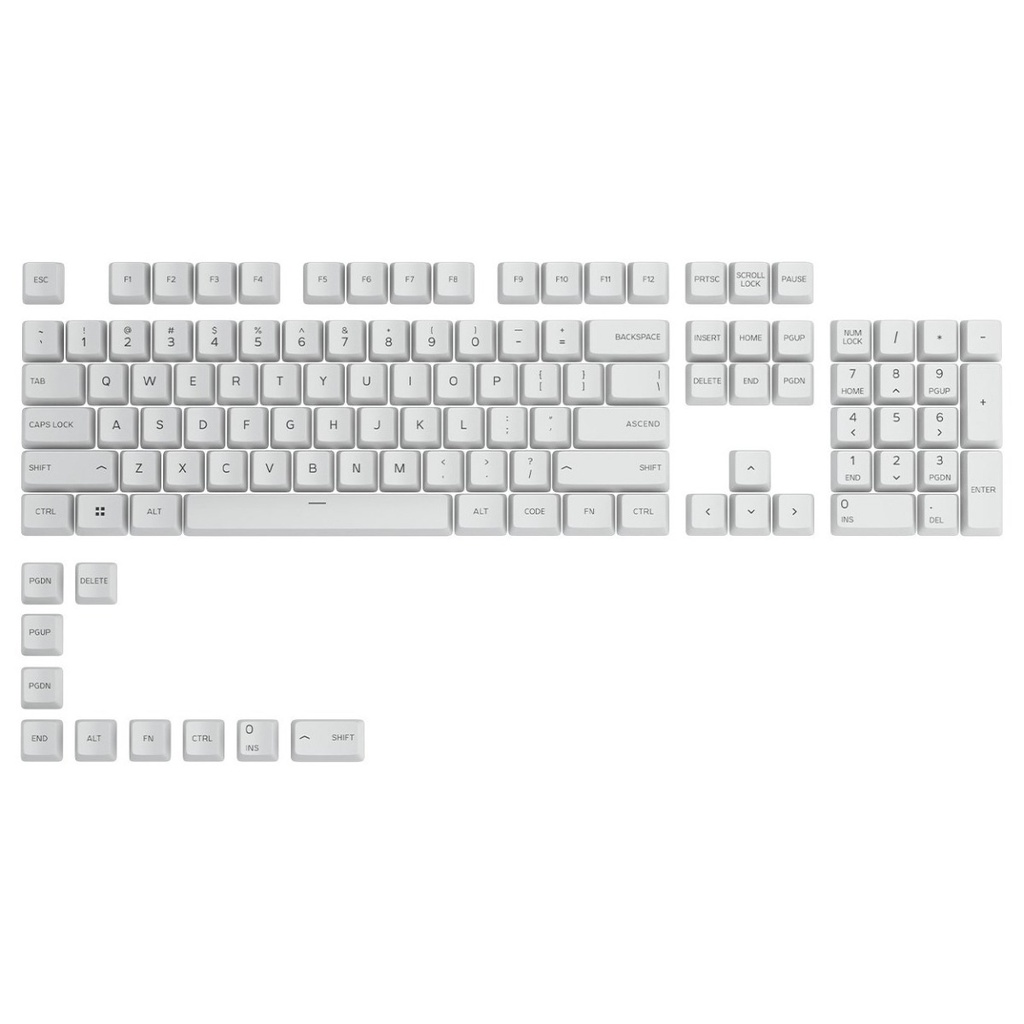 Glorious GPBT Premium PBT Keycaps (GMMK PRO / GMMK 2) - Arctic White