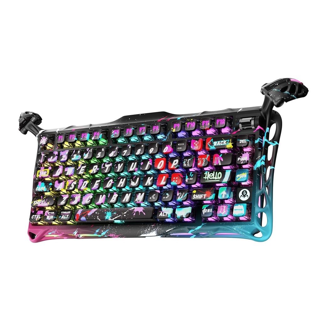 Gravastar Mercury V75 Pro 75% Hall Effect Magnetic Switch Gaming Keyboard For Windows XP & Above/Mac - Neon Graffiti