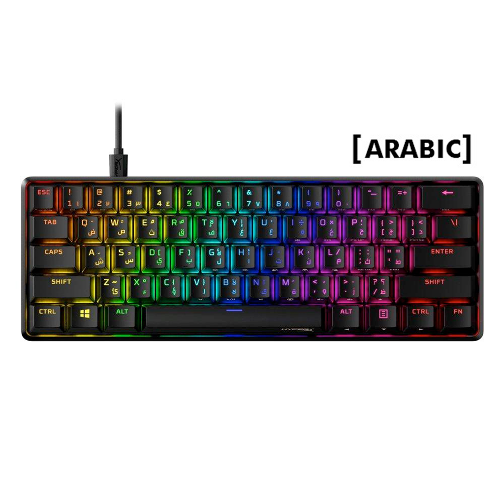 [NS012384] HyperX Alloy Origins 60, Red Switch Mechanical Gaming Keyboard (English/Arabic) - Black