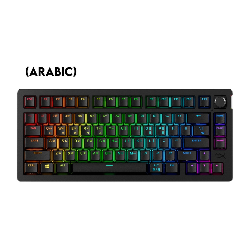 HyperX Alloy Rise 75% Wireless/Bluetooth Gaming Keyboard Red Linear Switch (English/Arabic) For PC,PS5,PS4,Xbox Series X|S & Xbox One