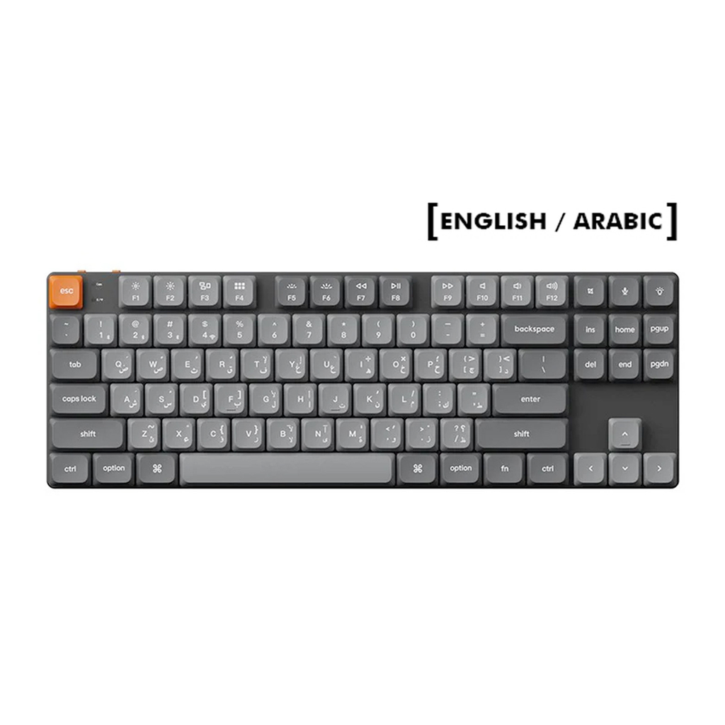 [NS027290] Keychron K1 Max TKL 80% RGB Backlight Hot Swappable QMK/VIA Wireless/Bluetooth/Wired USB-C Mechanical Gaming Keyboard (Low Profile Gateron Red Switch) For Mac & PC - Eng/Arb