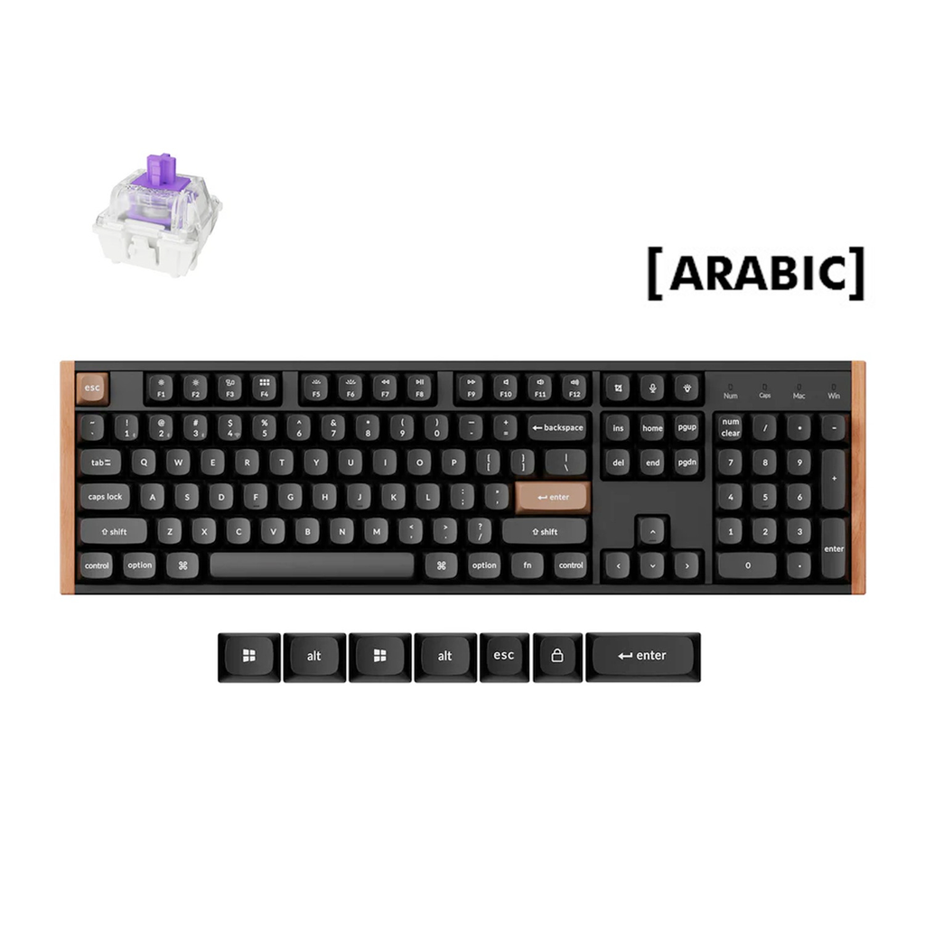 [NS031833] Keychron K10 HE Max 80% Wireless Mechanical Keyboard RGB Backlight Gateron Red Switch · BT 5.1 / 2.4GHz / USB-C (Arabic Layout)-Black