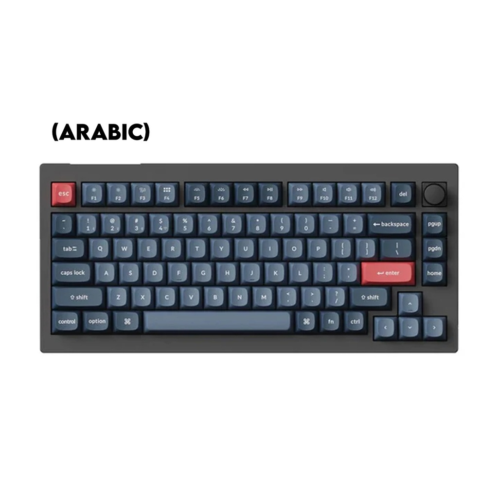 [NS028351] Keychron V1 Max 75% Wireless/Bluetooth/Wired Mechanical Keyboard 1000Hz Polling Rate, Light Effects, Screw-In Stabilizer, Red Linear Switch, Switch Layouts Between macOS & Windows (Eng/Arb)