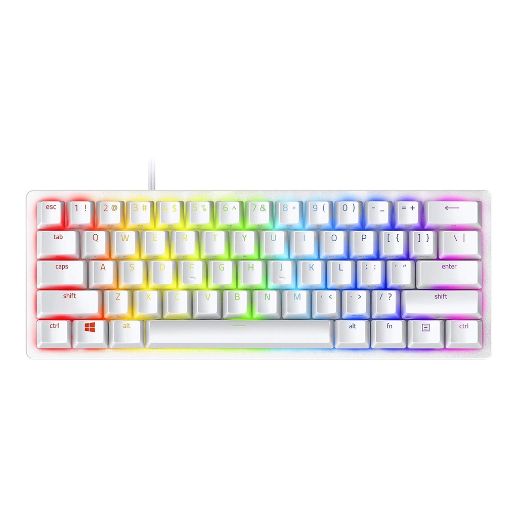 [NS001124] Razer Huntsman Mini Mercury Edition 60% Gaming Keyboard Linear Optical Red Switches & PBT Keycaps