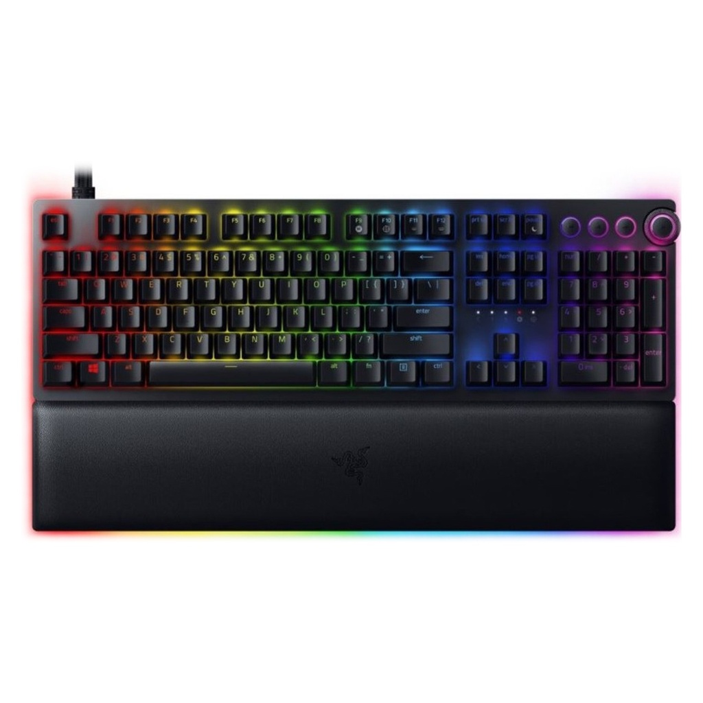 [NS001131] Razer Huntsman V2 Wired Analog Gaming Keyboard: Analog Optical Switches, Doubleshot PBT keycaps, Razer Chroma RGB, Hybrid onboard storage, Underglow lighting - Black