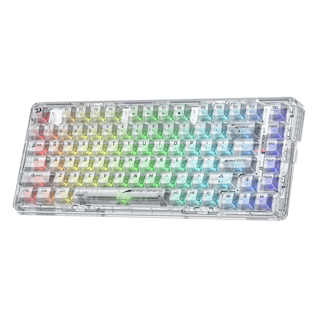 [NS015607] Redragon Elf Pro Wireless Crystal 75% Gasket Hot-Swappable Mechanical Keyboard(Crystal)