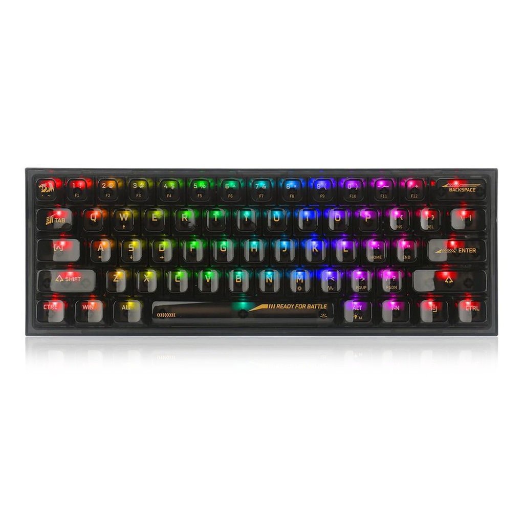 [NS027594] Redragon Fizz Wired RGB Mechanical Gaming Keyboard Unique transparent Design Redragon Customized Crystal Switch - Black