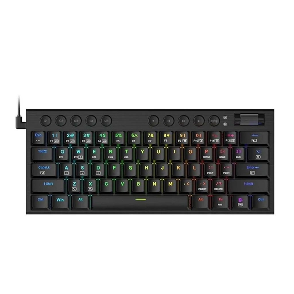 Redragon Horus Mini Wired 60% Low-Profile Mechanical Gaming Keyboard, Ultra-Slim Design, Dust-Proof Red Switch - Black