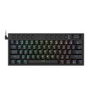 Redragon Horus Mini Wired 60% Low-Profile Mechanical Gaming Keyboard, Ultra-Slim Design, Dust-Proof Red Switch - Black
