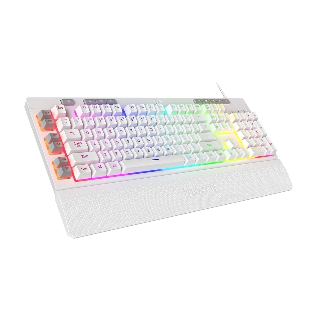 [NS030916] Redragon K512 Shiva RGB Backlit Membrane Wired Gaming Keyboard with Multimedia Keys-White
