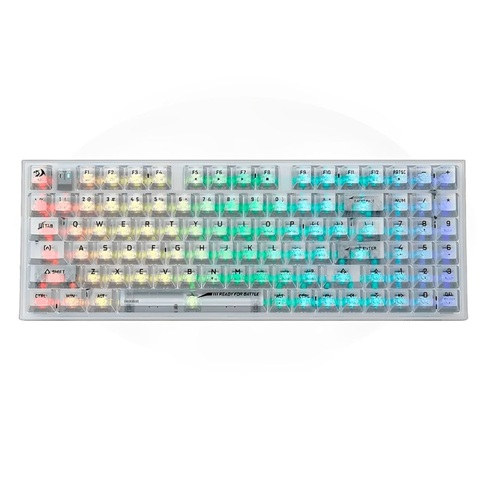 Redragon K628CT Pollux Pro RGB 75%, USB-C Wired, BT, 2.4 GHz Wireless Gaming Keyboard-Translucent Crystal Switch