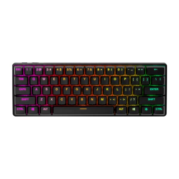 SteelSeries Apex Pro Mini (60%) Quantum 2.0 Wireless/ Bluetooth / Wired Adjustable Mechanical Gaming Keyboard OmniPoint 2.0 Adjustable Hyper Magnetic Switches, For PC/PS5 & Xbox