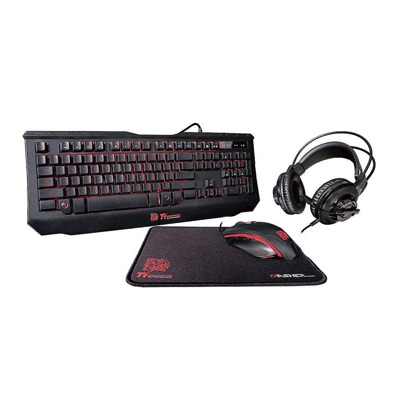 [NS003274] Thermaltake Tt eSPORTS Knucker 4-in-1 Gaming Kit Wired Keyboard/Mouse/Headset/MousePad