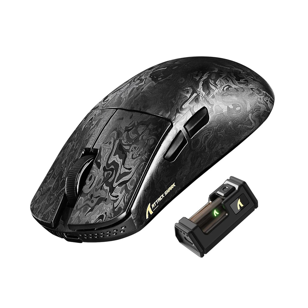 [NS031803] Attack Shark R11 ULTRA Carbon Fiber Wireless 8K PAW3950MAX Gaming Mouse - Ink Blade