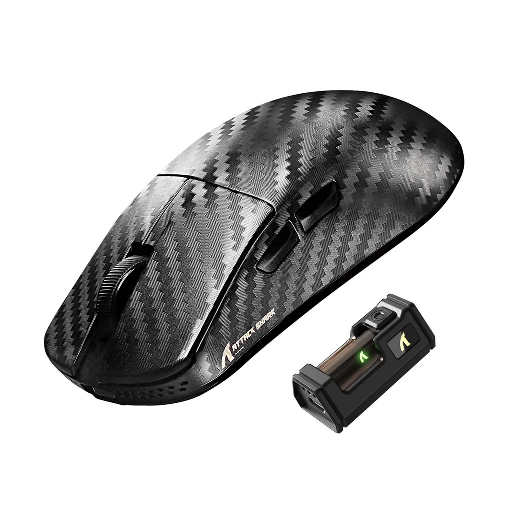 [NS031802] Attack Shark R11 ULTRA Carbon Fiber Wireless 8K PAW3950MAX Gaming Mouse - Phantom Shark