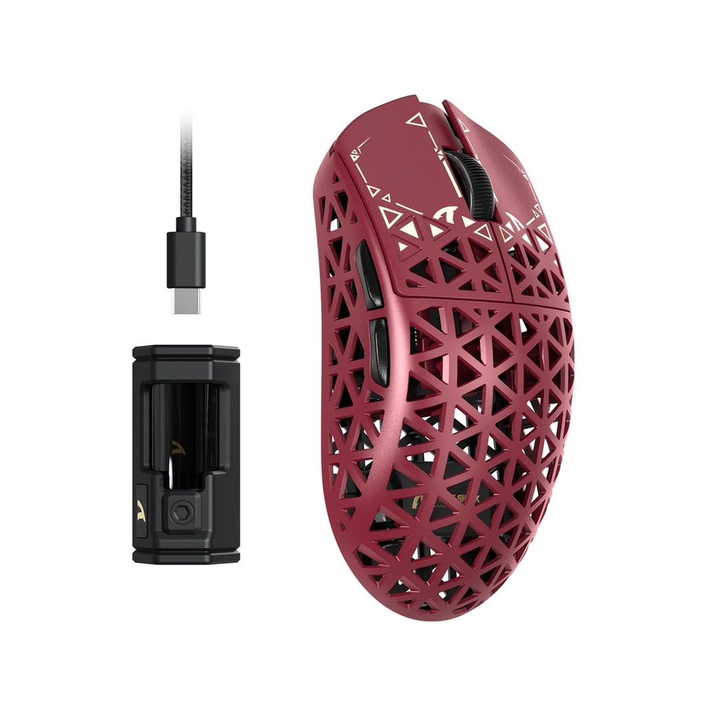 Attack Shark R5 Ultra Carbon Fiber Tri-Mode Wireless (BT/2.4G Wireless/Wired) 8K PAW3950MAX Gaming Mouse - Red