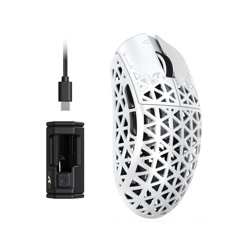 [NS031797] Attack Shark R5 Ultra Carbon Fiber Tri-Mode Wireless (BT/2.4G Wireless/Wired) 8K PAW3950MAX Gaming Mouse - White