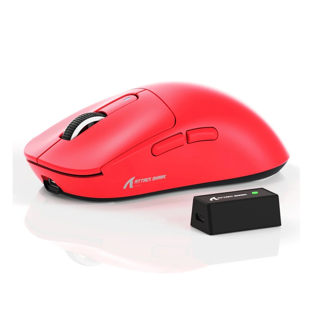 Attack Shark X3PRO Tri-Mode 8K PAW-3395 Wired+2.4G+BT5 Gaming Mouse - Red