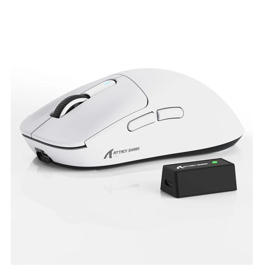 [NS031808] Attack Shark X3PRO Tri-Mode 8K PAW-3395 Wired+2.4G+BT5 Gaming Mouse - White