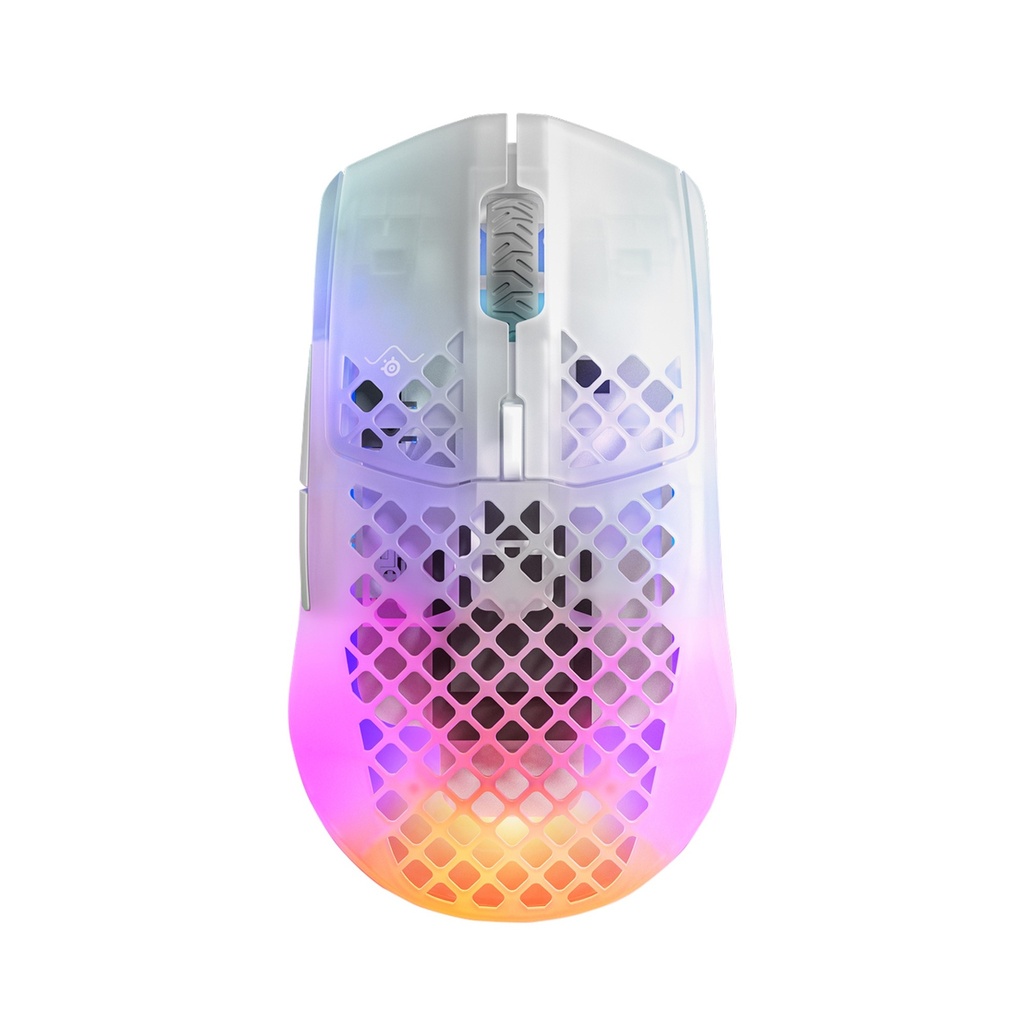 SteelSeries Aerox 3 Wireless/Bluetooth Limited Edition Ghost Ultra LightWeight Gaming Mouse 18,000 CPI, 200Hr Battery Life - White