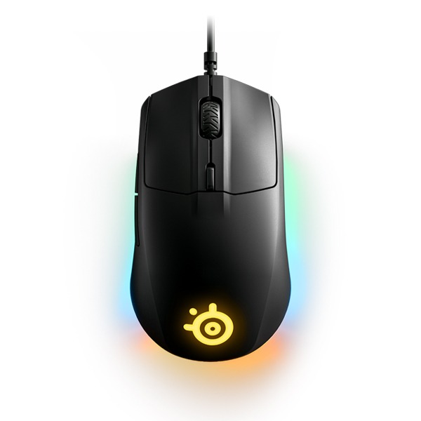 Steelseries Rival 3 Wired Ergonomic Right-Handed Gaming Mouse with TrueMove Sensor,Prism Lighting (3 RGB Zones) Black