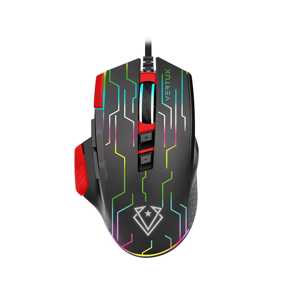 [NS011413] Vertux Kryptonite Superior Quick Performance Wired Gaming Mouse - Kryptonite/Red