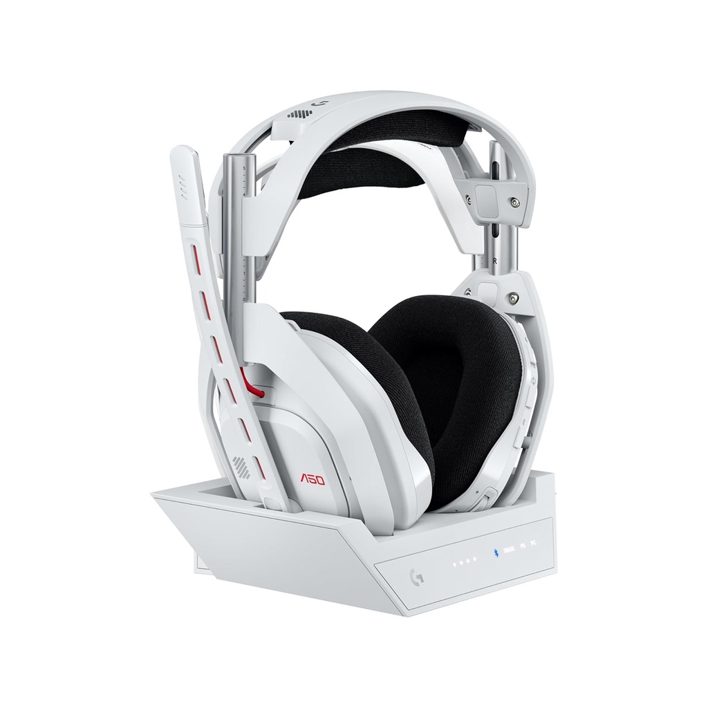 Astro A50 LightSpeed Gen 5 Wireless/Bluetooth/Wired+Base Station Dolby Atmos + Windows Sonic™ Spatial Audio Compatible, Pro-Grade Broadcast Quality. For PC,Xbox,PS5,Nintedo & Mobile Devices - White