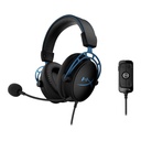 Hyperx Cloud Alpha S Wired (USB) Gaming Headphone, Advanced Audio Control Mixer,HyperX 7.1 Surround Sound, Adjustable Bass Detachable Noise Cancellation Mic,For PC,PS4/PS5 & Xbox-Blue/Black