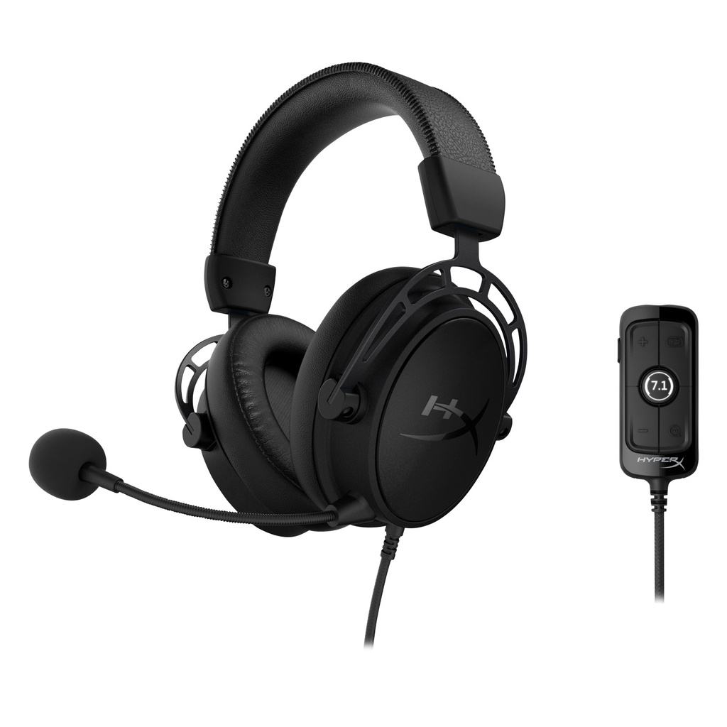 [NS015649] Hyperx Cloud Alpha S Wired (USB) Gaming Headphone,Advanced Audio Control Mixer,HyperX 7.1 Surround Sound, Adjustable Bass, Detachable Noise Cancellation Mic, For PC,PS4/PS5 & Xbox - Black