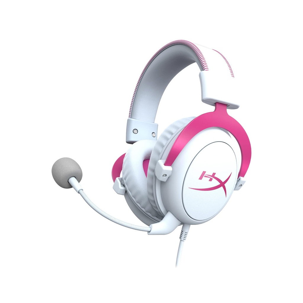 [NS027973] HyperX Cloud ll Virtual Surround Sound Noise-Cancelling Wired Gaming Headset For PC & PS5/PS4 - White/Pink