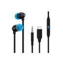Logitech G333 In Ear Gaming Earphone With Mic & Controls - Black/Blue