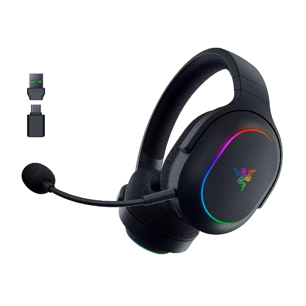 [NS031550] Razer Barracuda X Chroma Wireless Gaming Headset: 2.4GHz Wireless & Bluetooth, Lightweight, Chroma RGB, 40mm Drivers, Cardioid Mic, 70 Hr Battery for PC, Mac, PS5, Switch 2, Smartphone - Black | RZ04-05220100-R3U1
