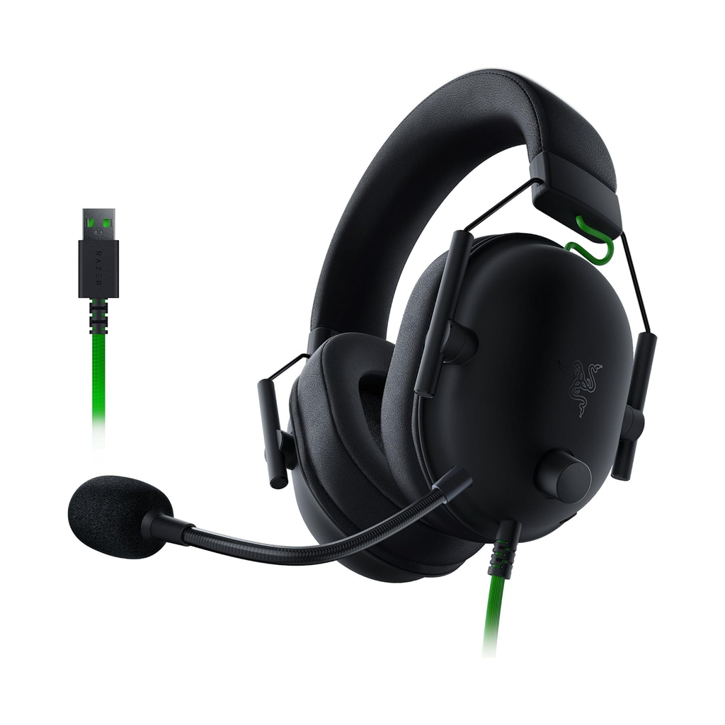 Razer BlackShark V2 X USB Wired Esports Headset: Triforce 50 mm Drivers, Noise Cancellation, 240g Ultra-Light Build, Memory Foam Cushions, 7.1 Surround Sound - Black