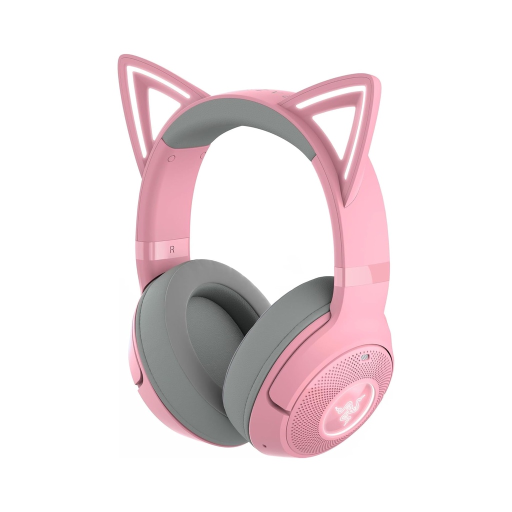 [NS014134] Razer Kraken Kitty V2 BT Quartz Edition Wireless/Bluetooth Gaming Headset RGB With Kitty Ears - Pink