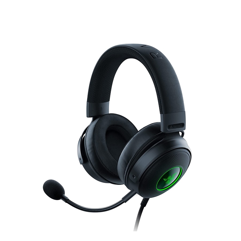 Razer Kraken V3 Wired USB Gaming Headset: Chroma RGB, THX Spatial Audio, Passive noise cancellation, USB-A, Detachable HyperClear Cardioid - For PC, PlayStation, Nintendo Switch - Black