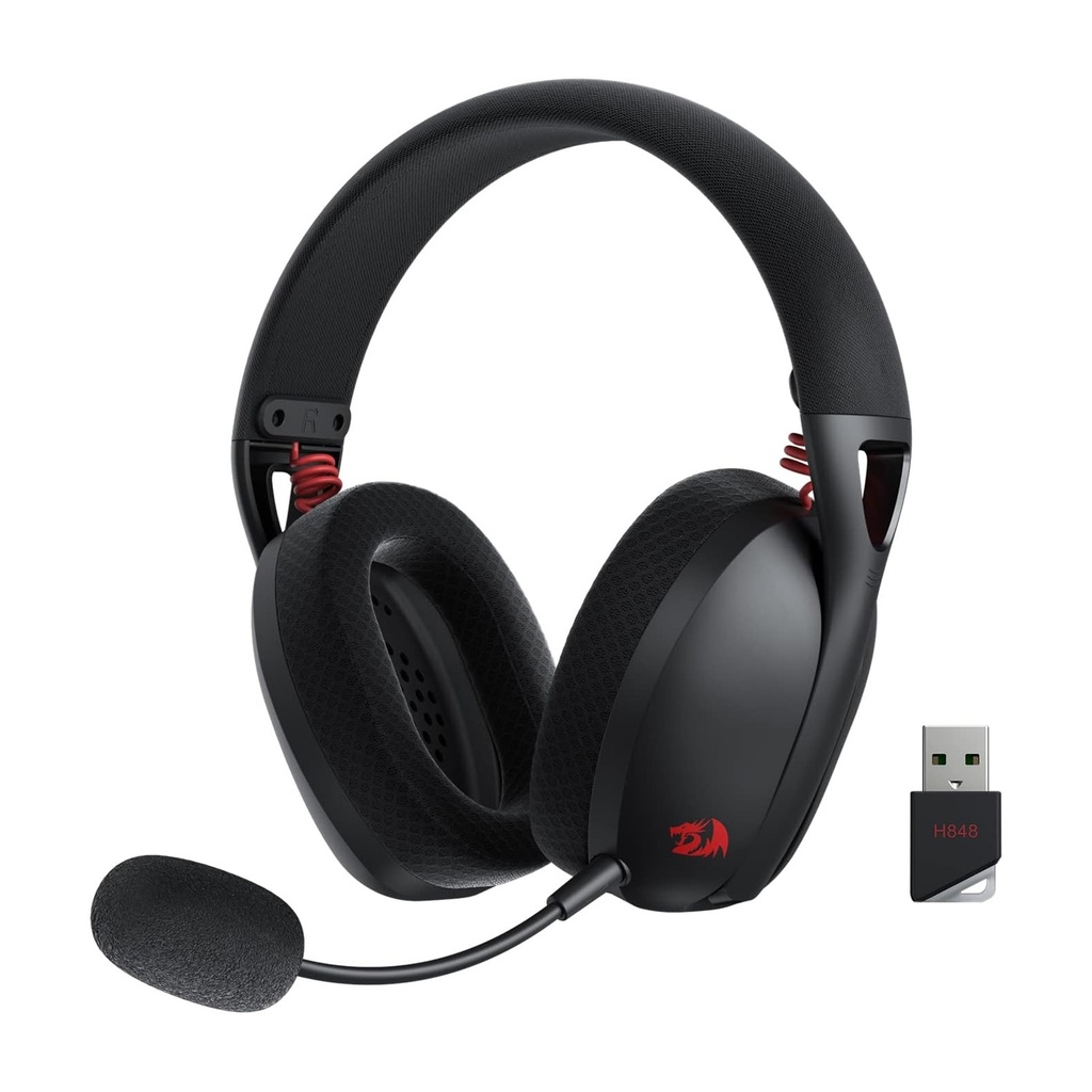 Redragon IRE Pro Ultra-Light 7.1 Surround Sound Wireless Gaming Headset For PC, Mac, PS4, Switch & Phone - Black
