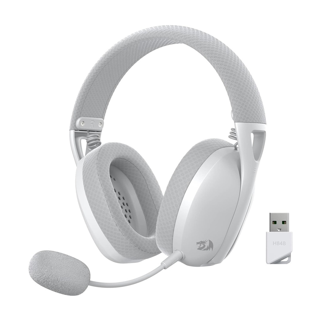 Redragon IRE Pro Ultra-Light 7.1 Surround Sound Wireless Gaming Headset For PC, Mac, PS4, Switch & Phone - Grey