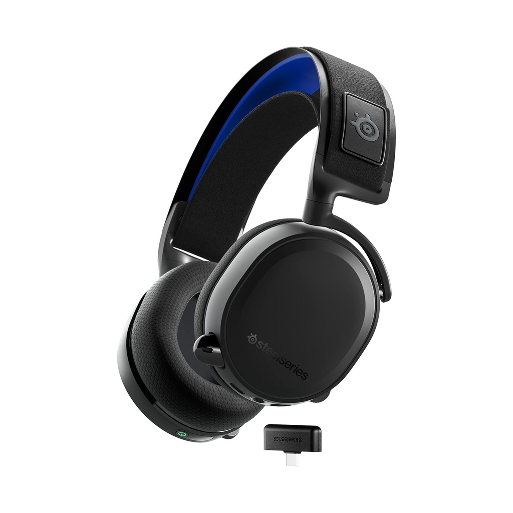 SteelSeries Arctis 7P+ Lossless Wireless Gaming Headset ClearCast Noise Cancellation Retractable Mic,30 Hour Battery Life,For PC,PS5/PS4,Switch,iPads & Android ( USB-C Devices )