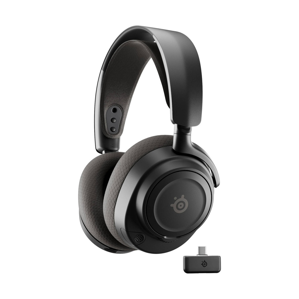 SteelSeries Arctis Nova 7 Gen 2 Wireless/Bluetooth Gaming Headset, Neodymium Magnetic Drivers, 360° Spatial Audio, Noise Rejecting Mic, 50h Battery Life, For PC Multi-Platform, Black | 61730