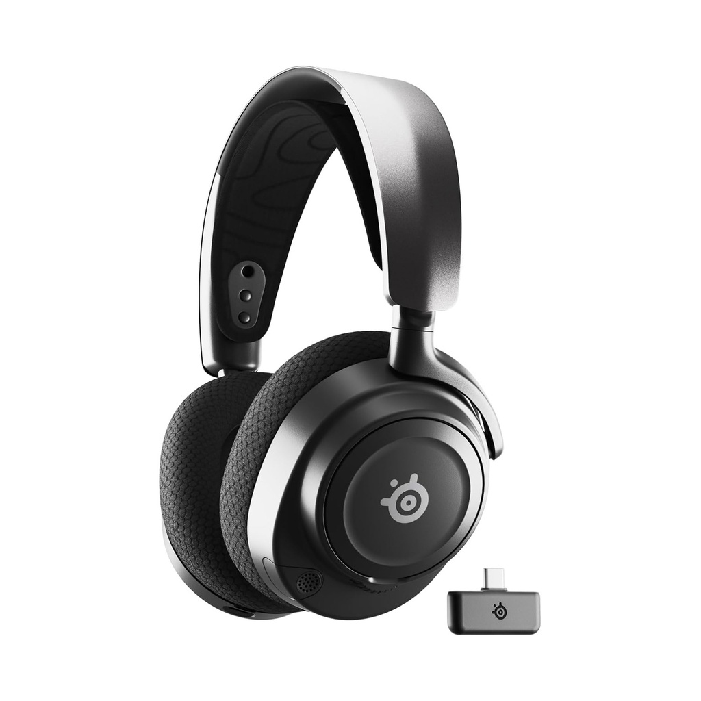 SteelSeries Arctis Nova 7 Wireless/Bluetooth Gaming Headset ClearCast AI Noise Cancellation Retractable Mic,Up to 38 Hrs Battery Life,Neodymium Magnetic Drivers, For PC,PS5/PS4 Switch and Smart Devices-Black