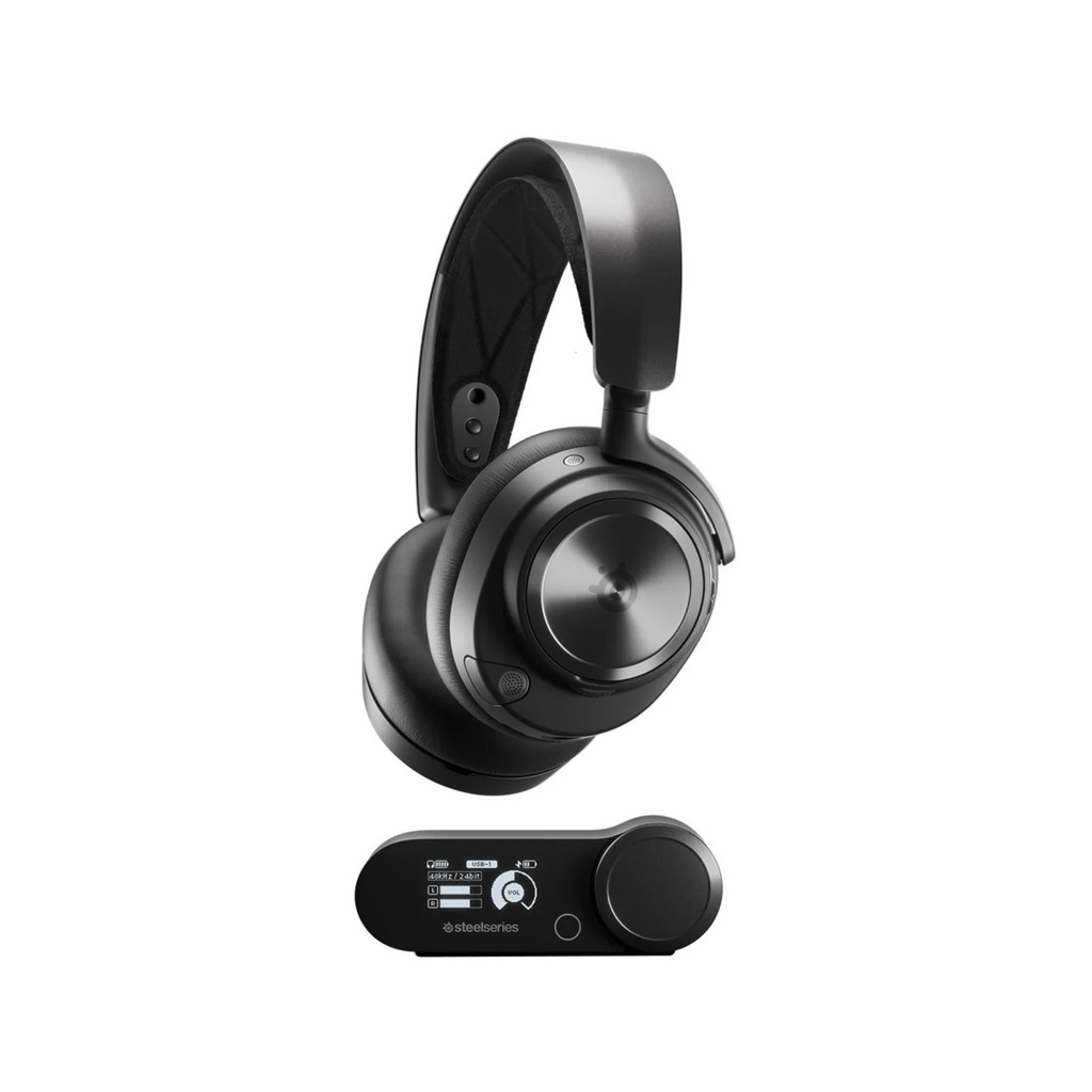 [NS015996] SteelSeries Arctis Nova Pro Wireless/Bluetooth High-Fidelity Gaming Headset, AI-Noise Cancellation Retractable Mic,Two Hot-Swappable Batteries (Each Up to 22 Hrs) For PC,Xbox Switch/Mobile & Smart Devices-Black