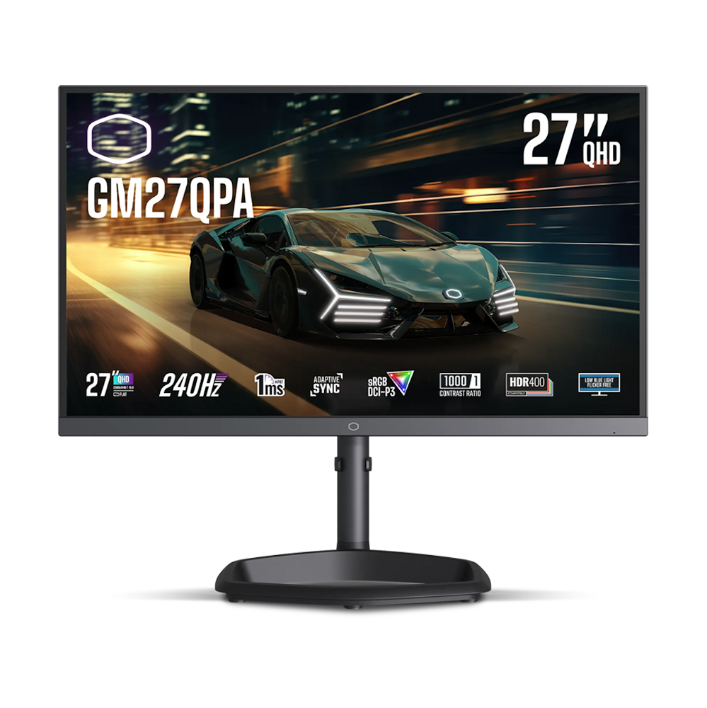 [NS029323] Cooler Master GM27QPA 27 Inch 240Hz 2K QHD HDMI 2.0 1ms IPS Gaming Monitor - Black
