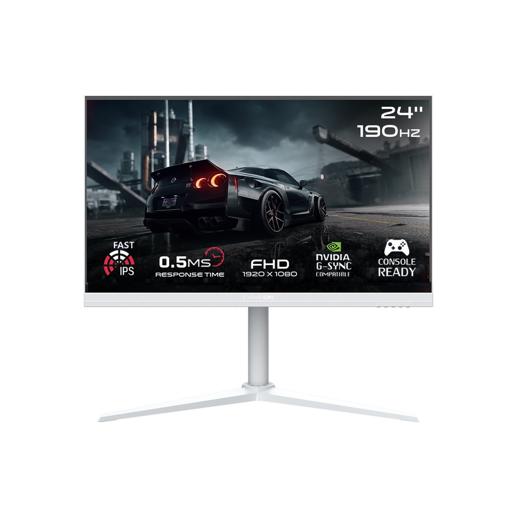 [NS027976] Gameon Artic Pro Series 24" FHD IPS 190Hz 0.5ms HDR Ready, Adustable Stand, HDMI2.1 With AMD FreeSync & Nvidia G-Sync Gaming Monitor - White
