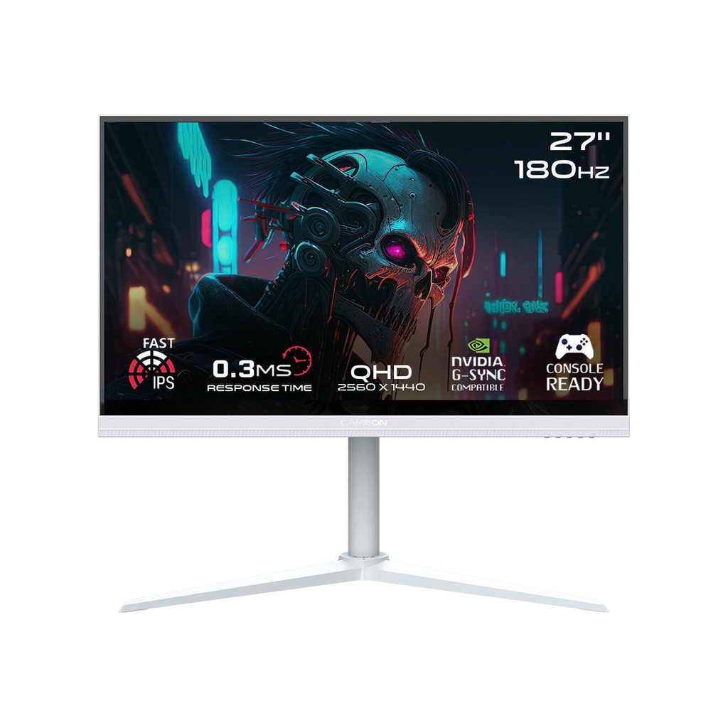 [NS027996] Gameon Artic Pro Series 27"IPS QHD 180Hz 0.3ms HDR Ready, HDMI 2.1 With AMD FreeSync & Nvidia G-Sync Gaming Monitor - White