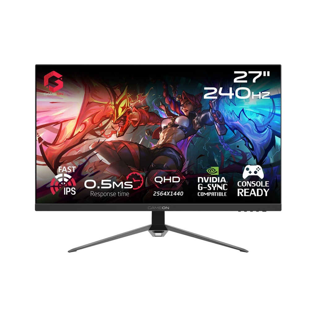 [NS013093] Gameon GOES27QHD 27" 2K QHD IPS 240Hz 1ms GtG Gaming Monitor With AMD FreeSync & Nvidia G-Sync (Compatible ) HDMI 2.1