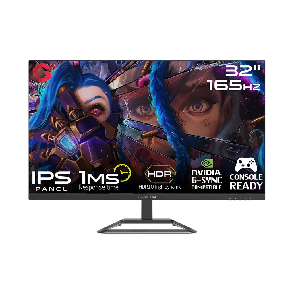 [NS013342] Gameon GOP32QHD 32" 2K QHD IPS 165Hz 1ms Gaming Monitor With AMD FreeSync & Nvidia G-Sync -HDMI 2.1 (Console Compatible)