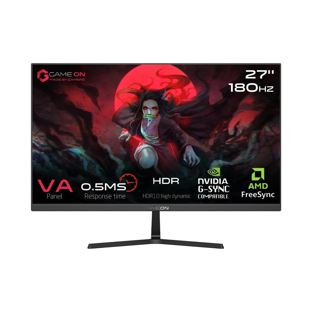 [NS013092] Gameon GOPS27180VA 27" FHD VA 180Hz 0.5ms Gaming Monitor With AMD Sync & FreeSync (Compatible)
