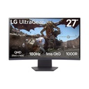 LG Ultragear 27" VA Panel QHD (2560X1440) 180Hz 1ms AMD FreeSync 1000R Curved Gaming Monitor