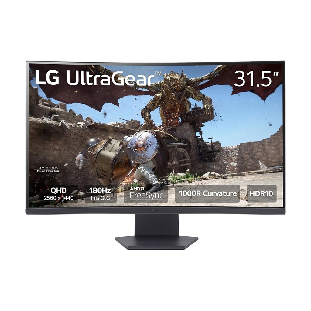 [NS028486] LG Ultragear 32" VA Panel QHD (2560X1440) 180Hz 1ms AMD FreeSync 1000R Curved Gaming Monitor